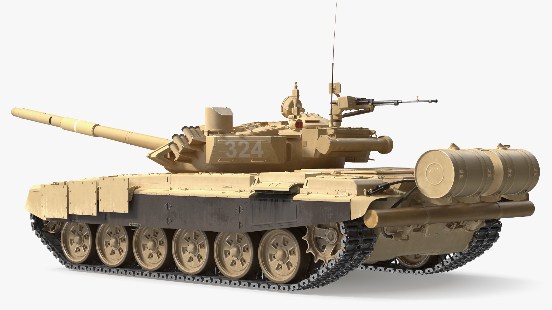 Russian Tank T-72B3 Sand Color Rigged 3D