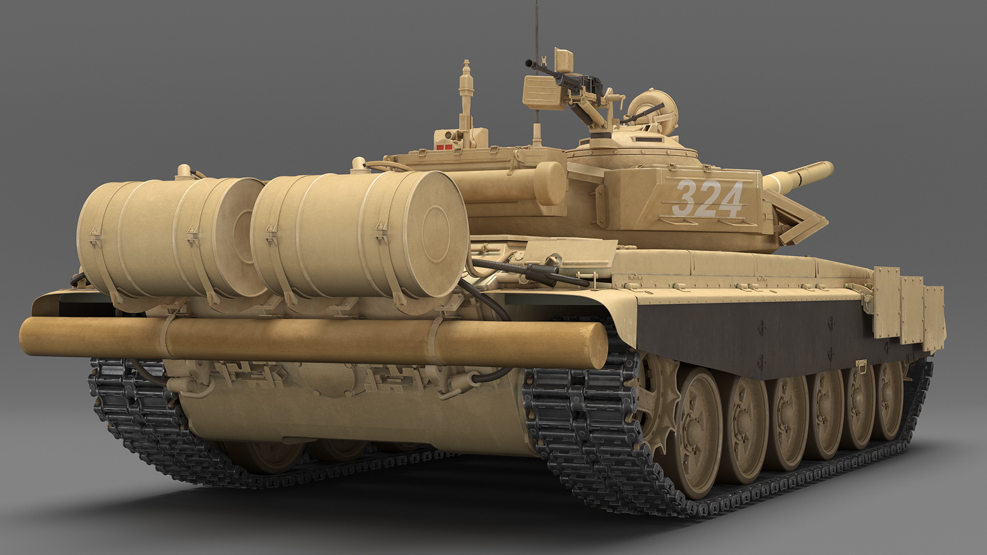 Russian Tank T-72B3 Sand Color Rigged 3D