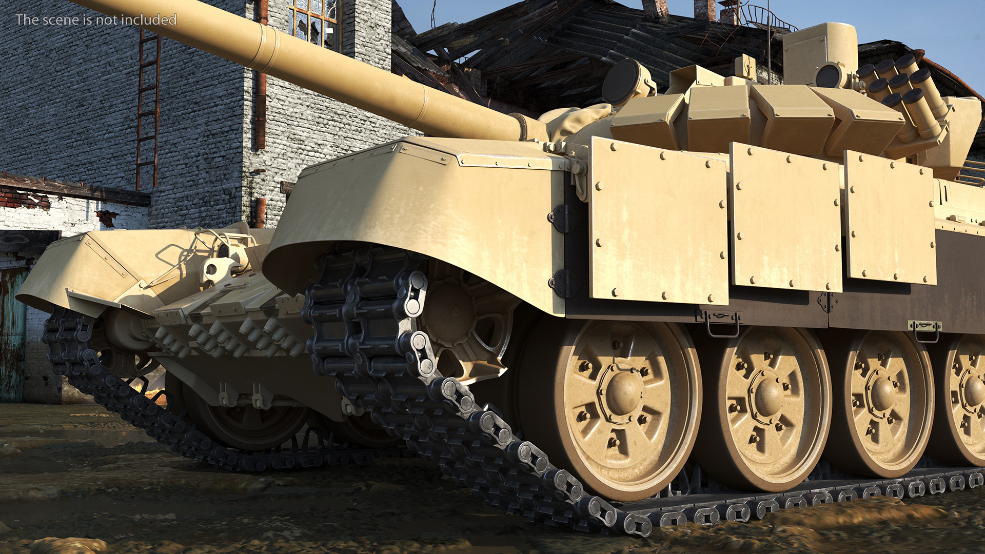 Russian Tank T-72B3 Sand Color Rigged 3D