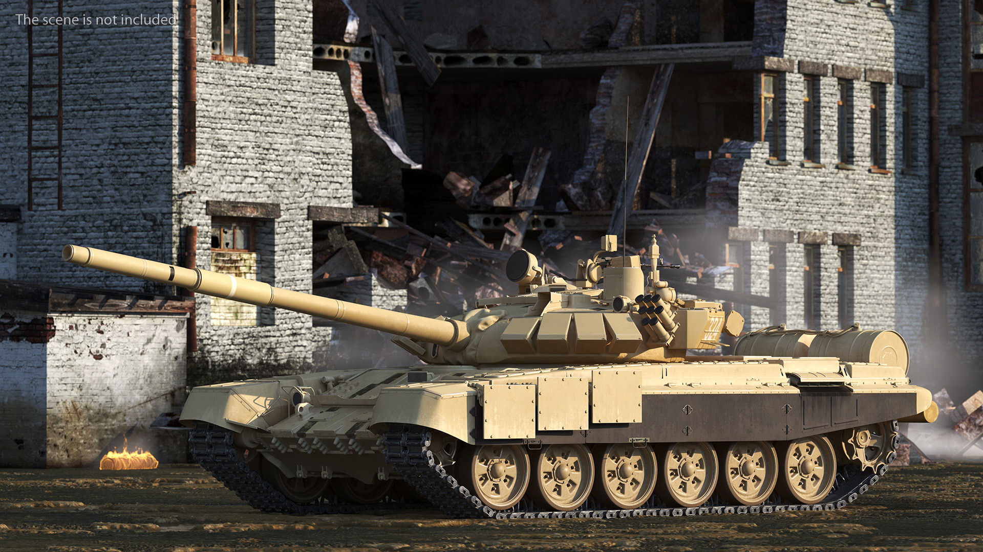 Russian Tank T-72B3 Sand Color Rigged 3D