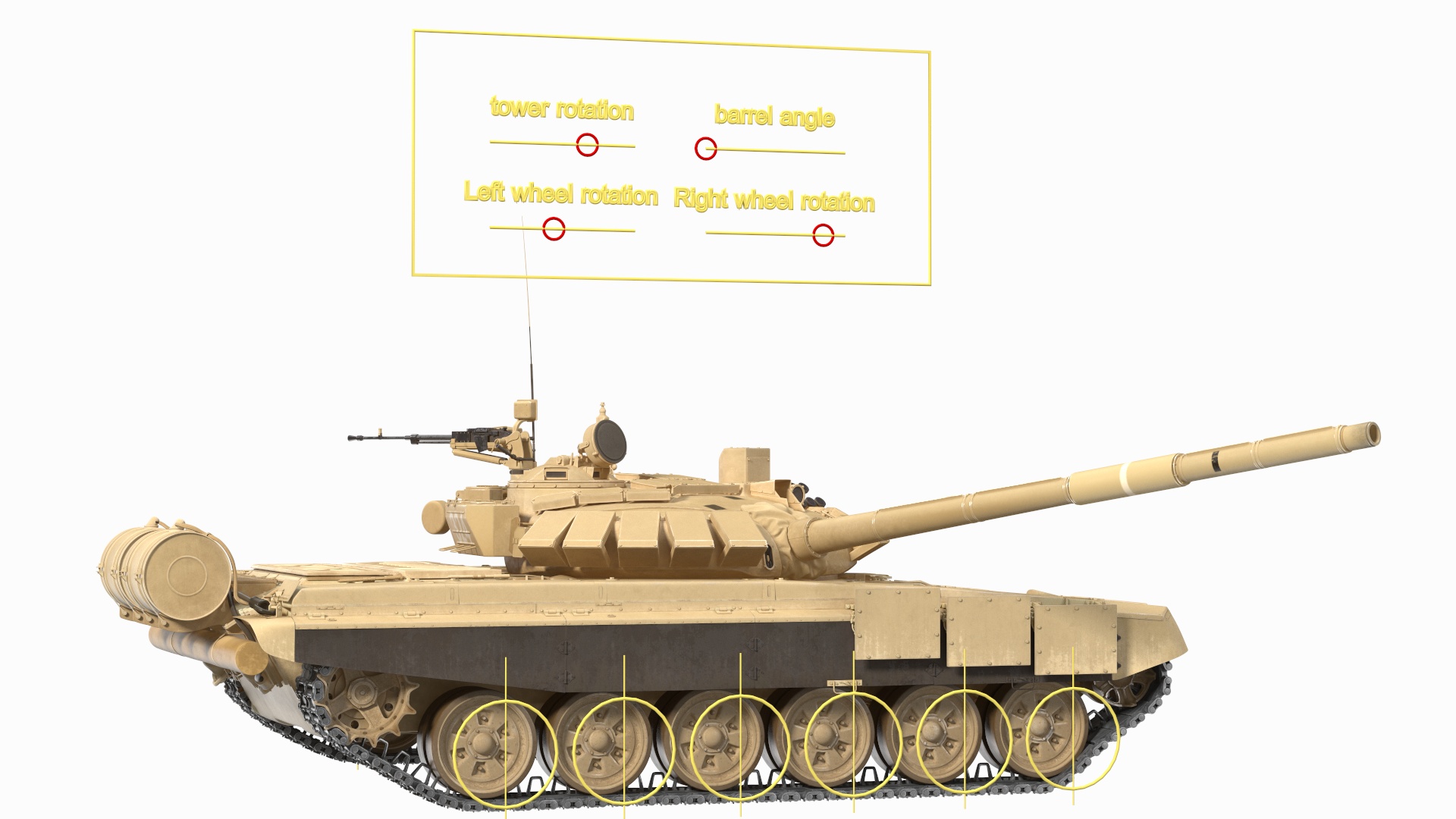 Russian Tank T-72B3 Sand Color Rigged 3D