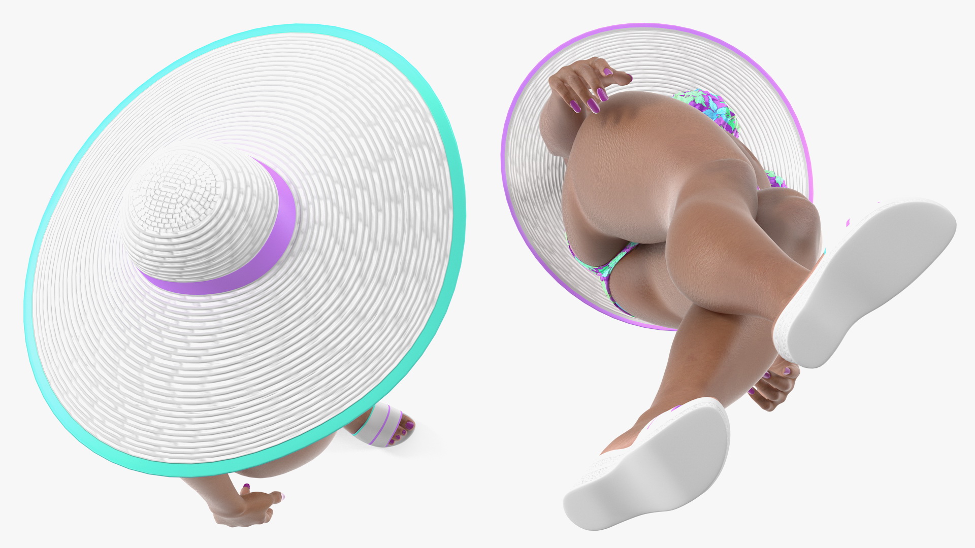 3D Light Skin Bikini Girl Standing Pose