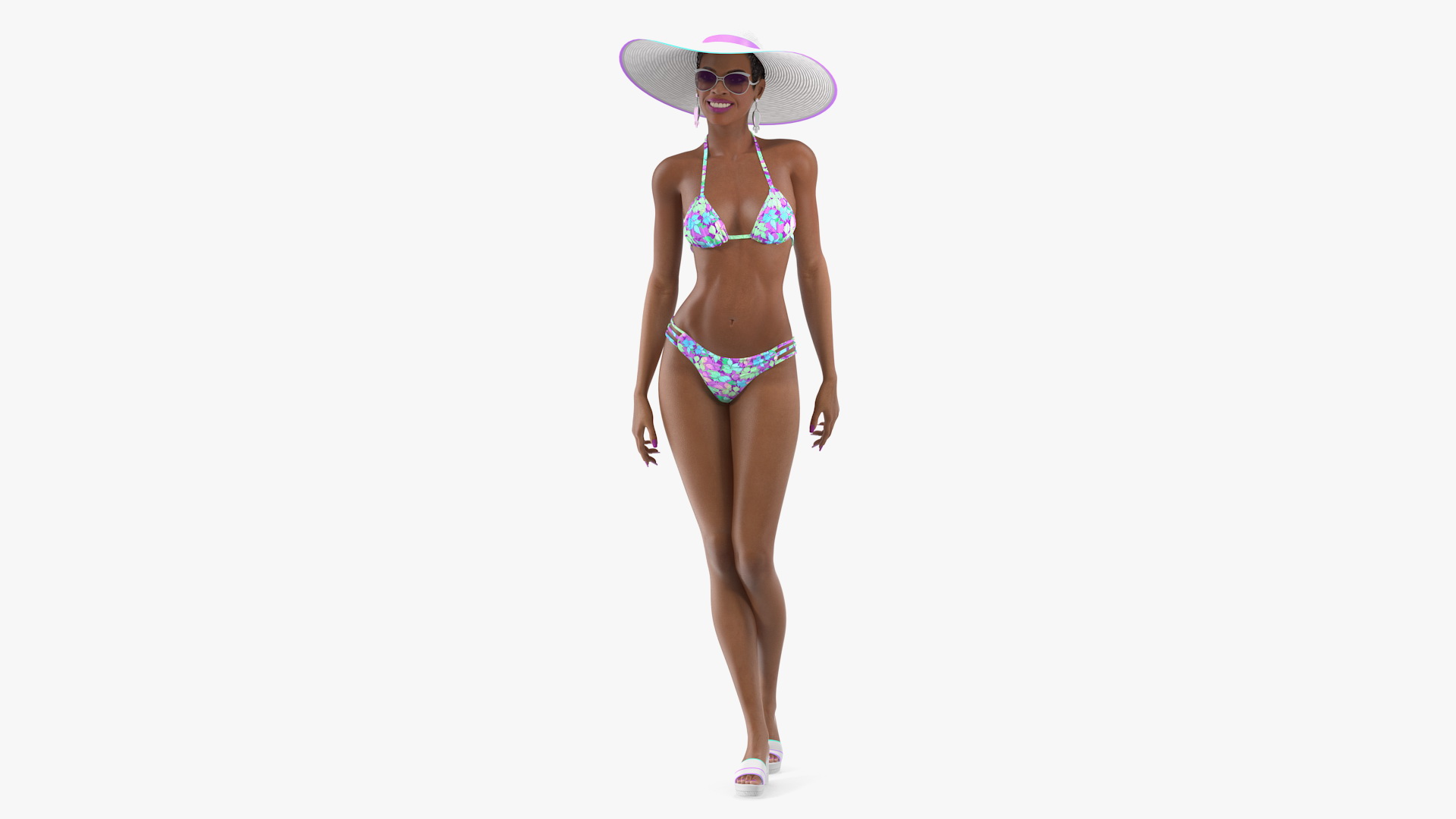 3D Light Skin Bikini Girl Standing Pose