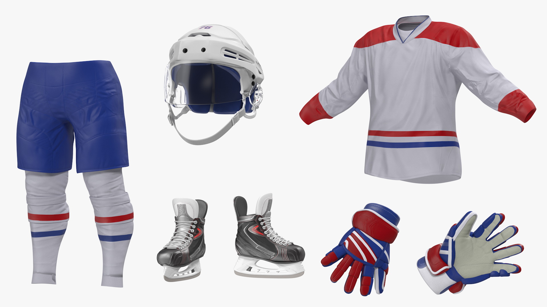 Hockey Equipment White 3D