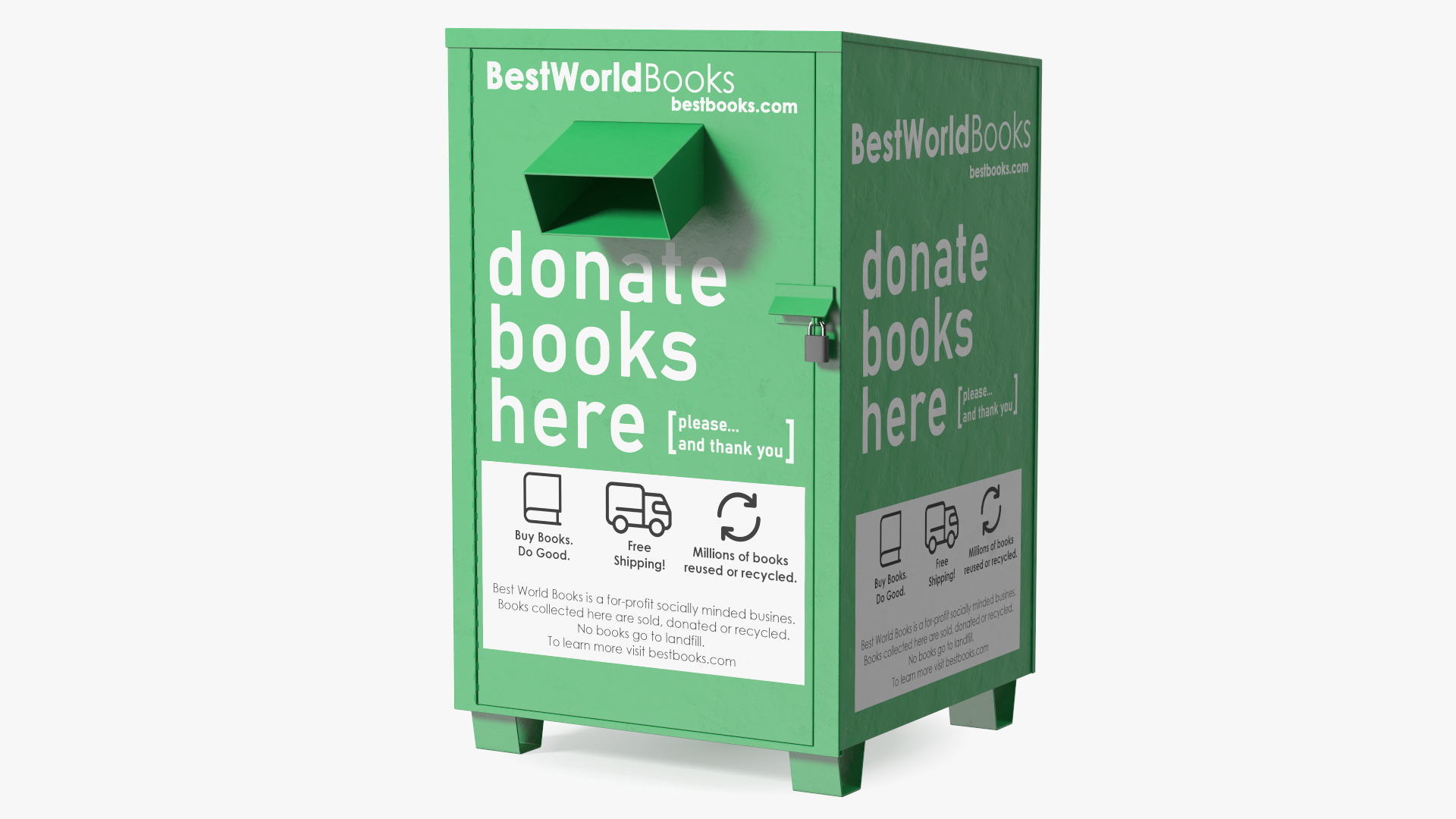 3D Book Donation Box Green model