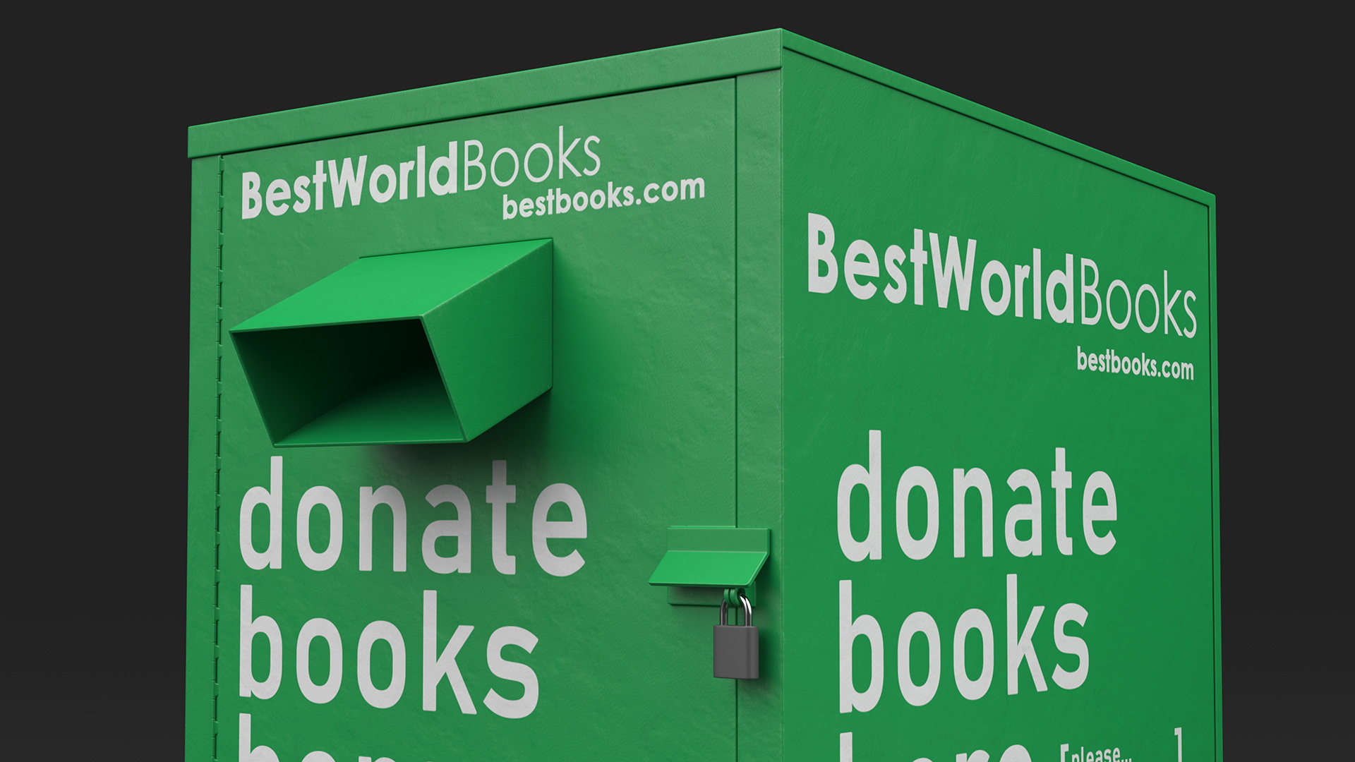 3D Book Donation Box Green model