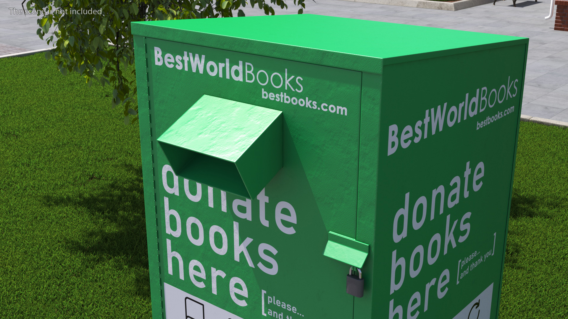 3D Book Donation Box Green model