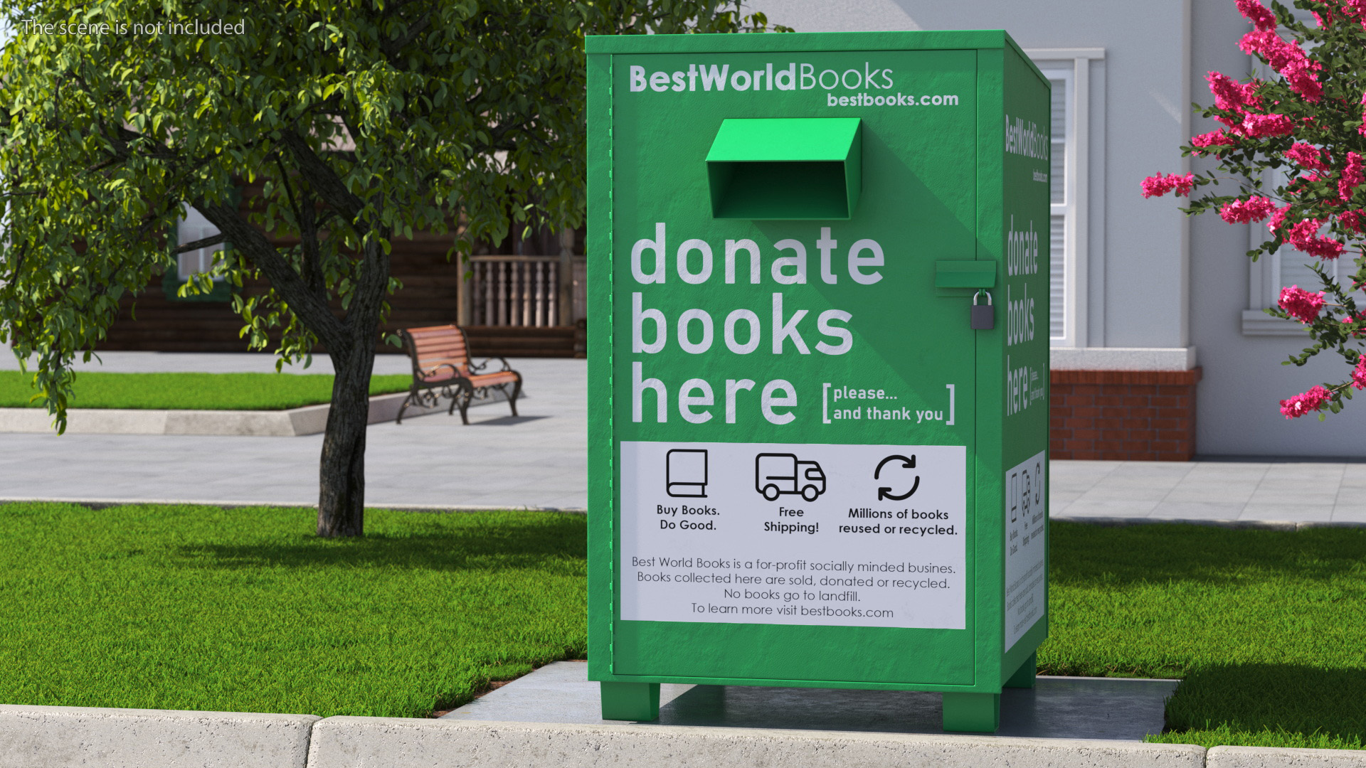 3D Book Donation Box Green model