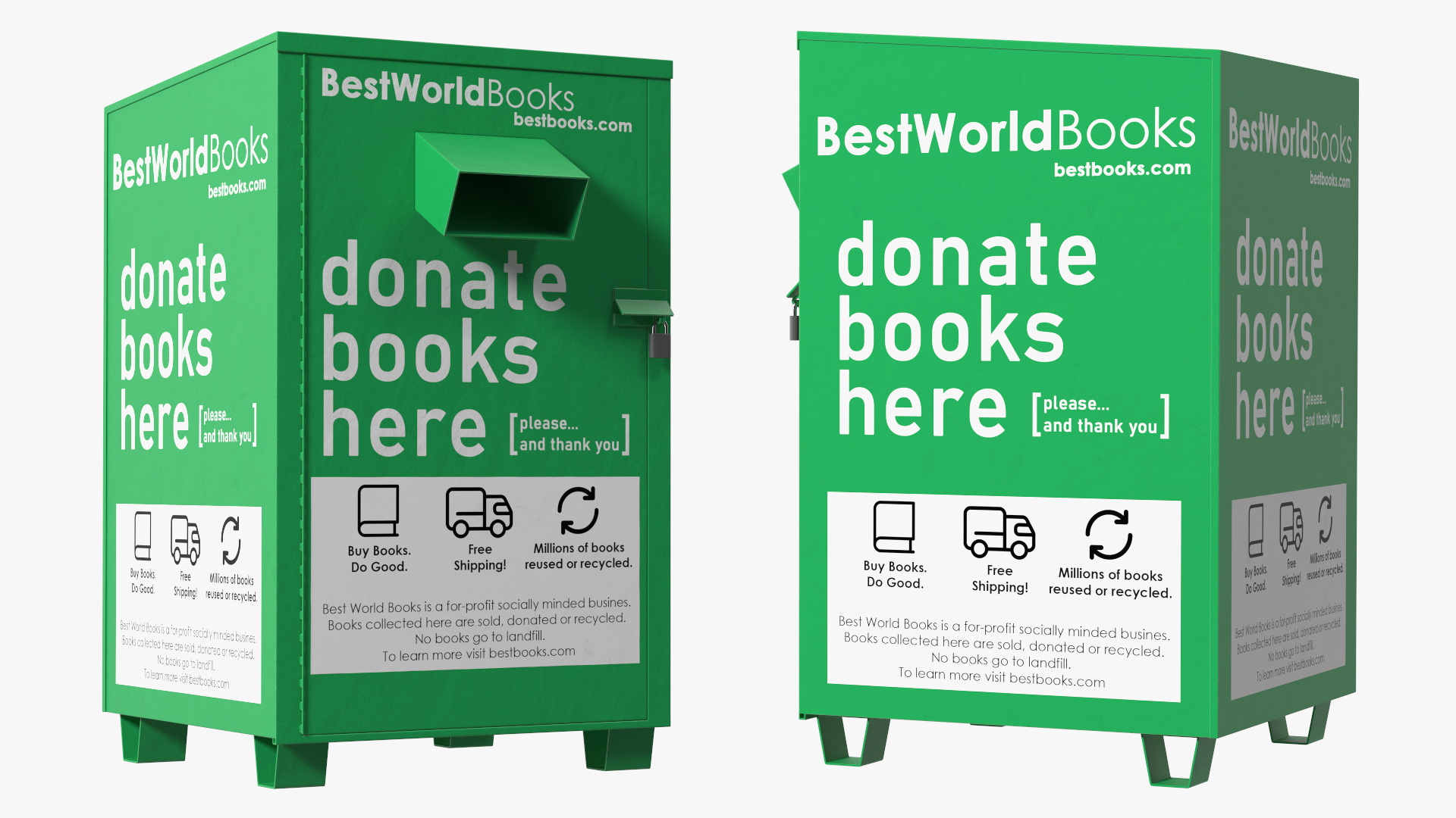 3D Book Donation Box Green model