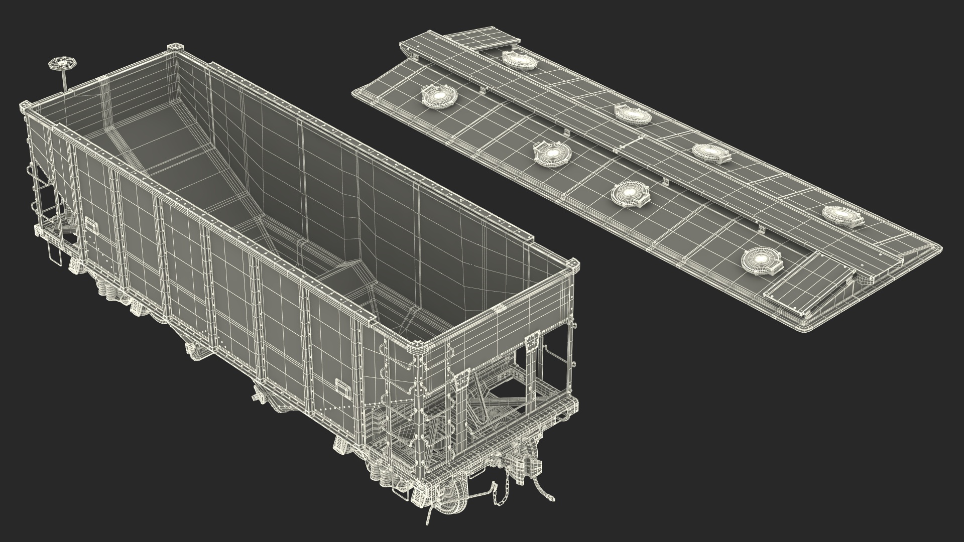 Two Bay Covered Hopper 3D