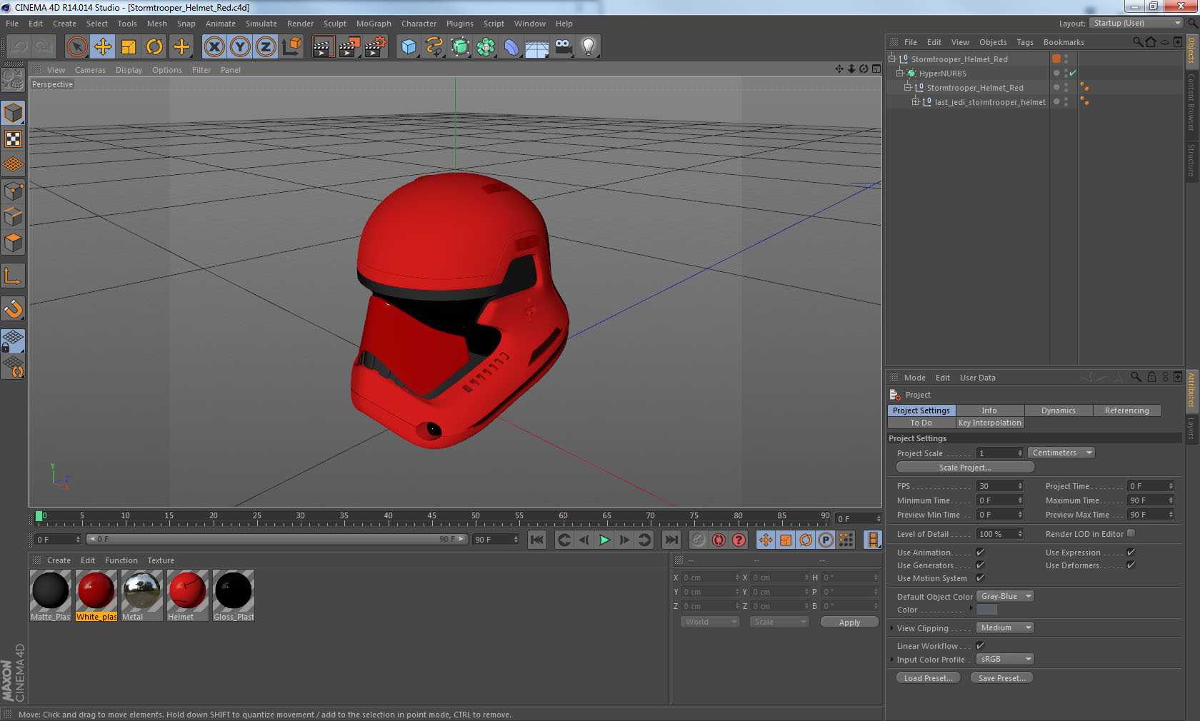 3D Stormtrooper Helmet Red model