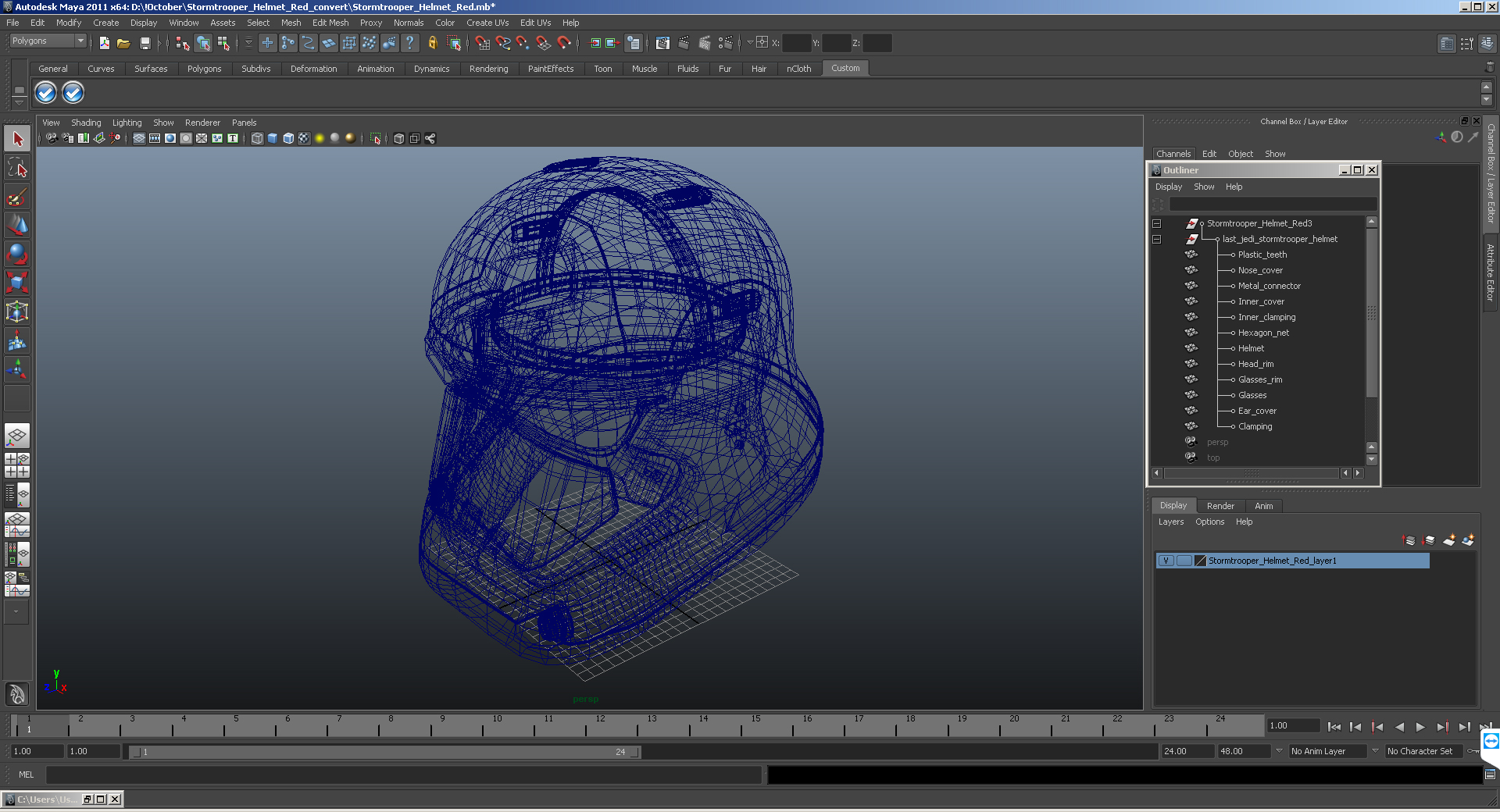 3D Stormtrooper Helmet Red model